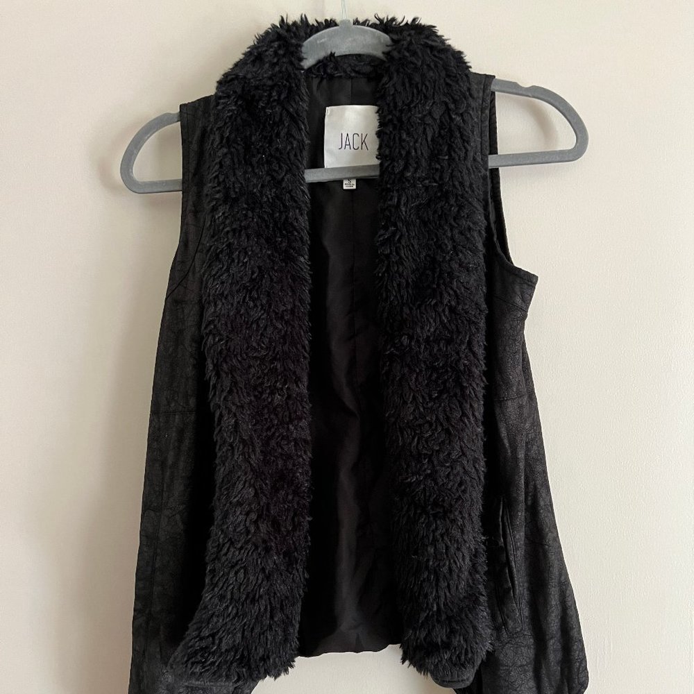 Black Faux Fur Vest